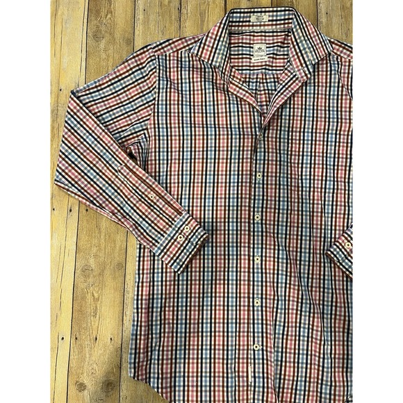 Peter Millar Crown Men's M Seaside Finish Plaid Button Down 100% Cotton - Picture 2 of 9